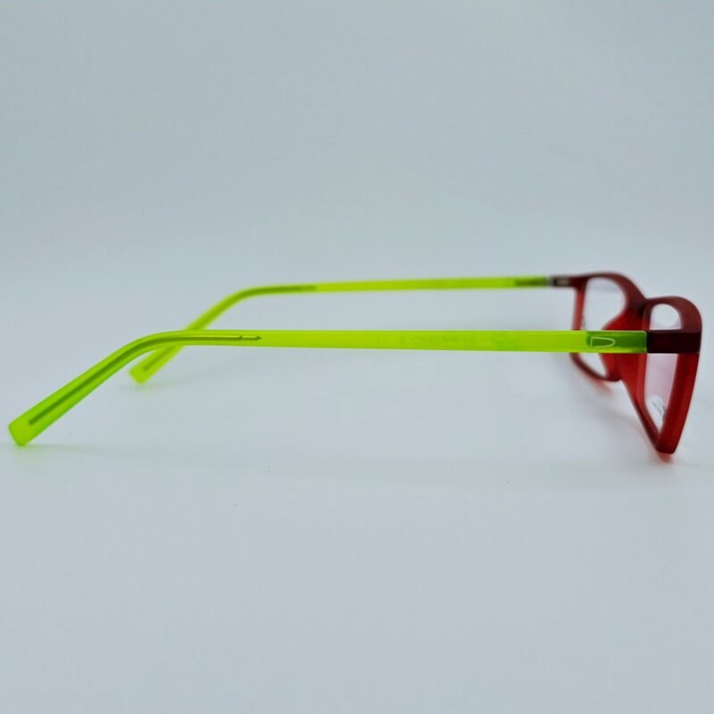 Vibrant Red and Green Rectangular Eyeglasses - Image 2