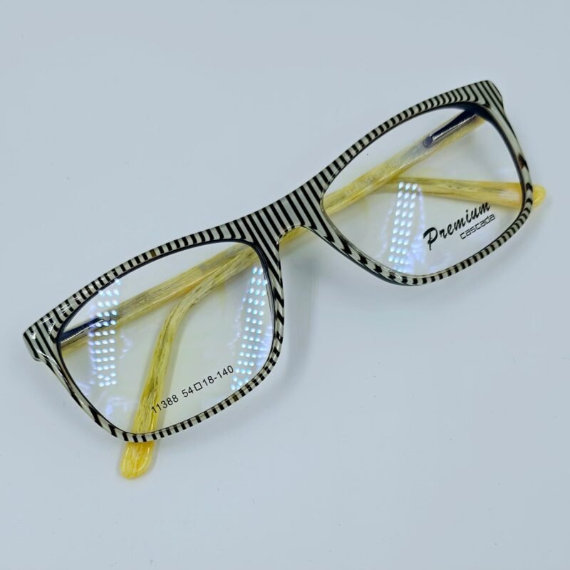 Striped Rectangular Eyeglasses for Men - Image 3