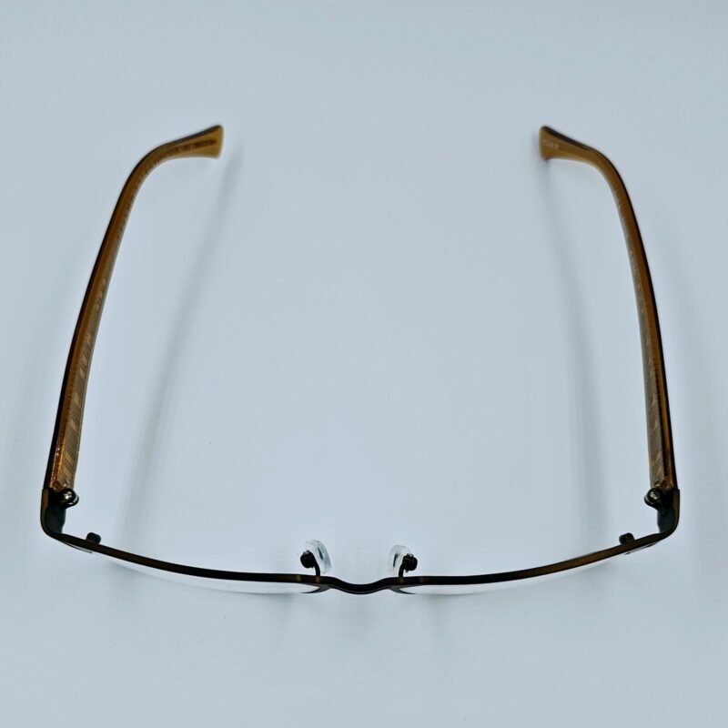 Bellinger Black Rectangular Eyeglasses with Gold Temples - Image 4