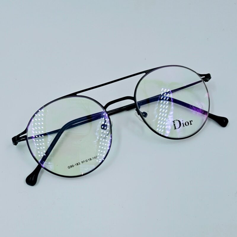 Dior Round Black Metal Eyeglasses - Image 4